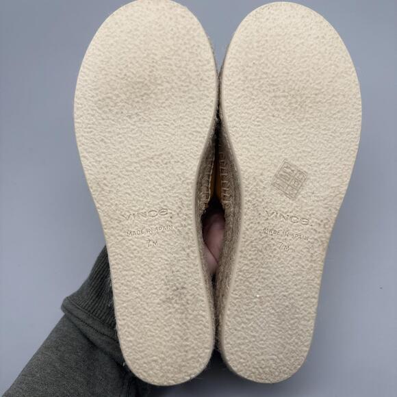 VINCE. Jesse Genuine Leather Slip On Open Toe Espadrille Sandals Shoes 7 NEW! - Picture 5 of 6